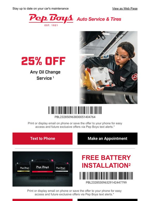 GET 25% OFF Your Next Oil Change