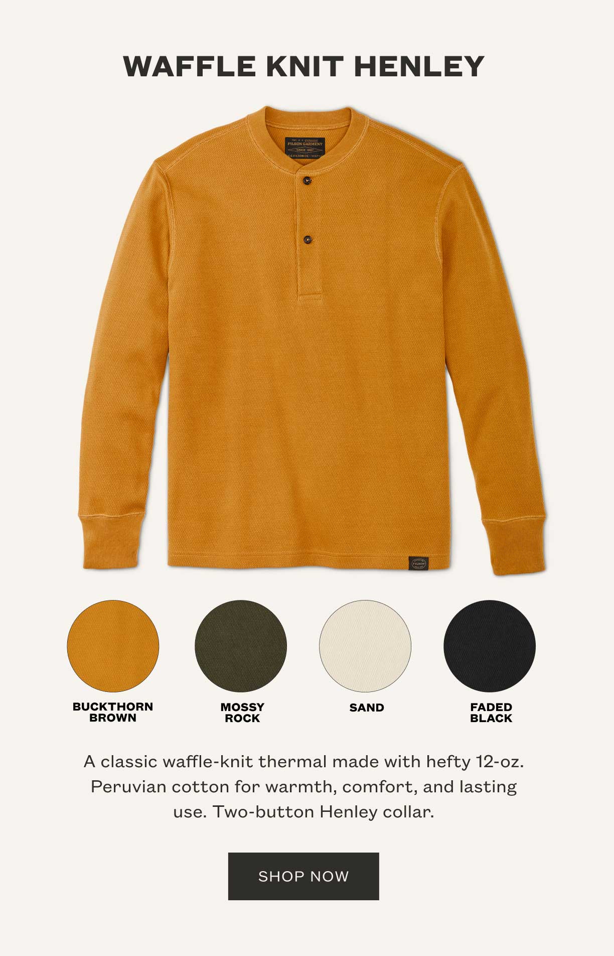 WAFFLE KNIT HENLEY
