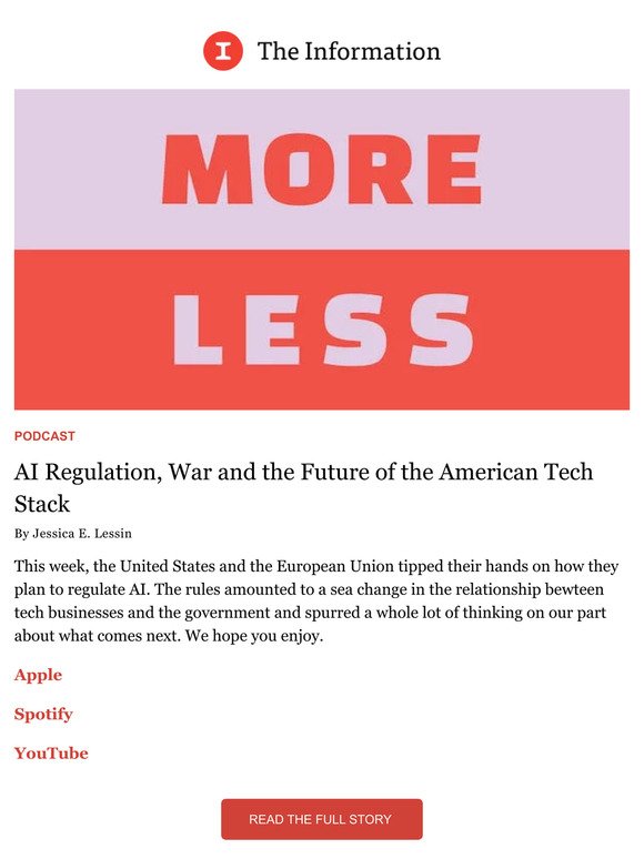 AI Regulation, War and the Future of the American Tech Stack — The  Information