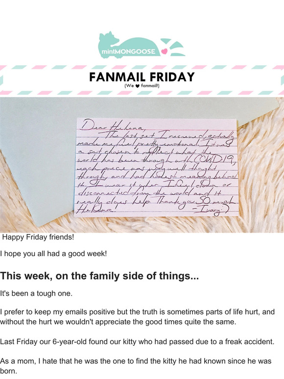 [Fanmail Friday] Honestly, It's Been Tough