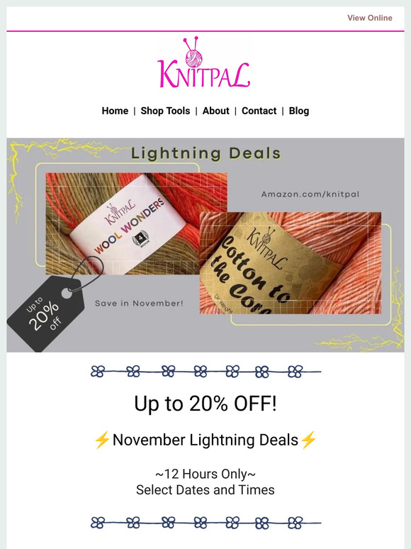 SAVE BIG on Black Friday + Cyber Monday with KnitPal yarns!