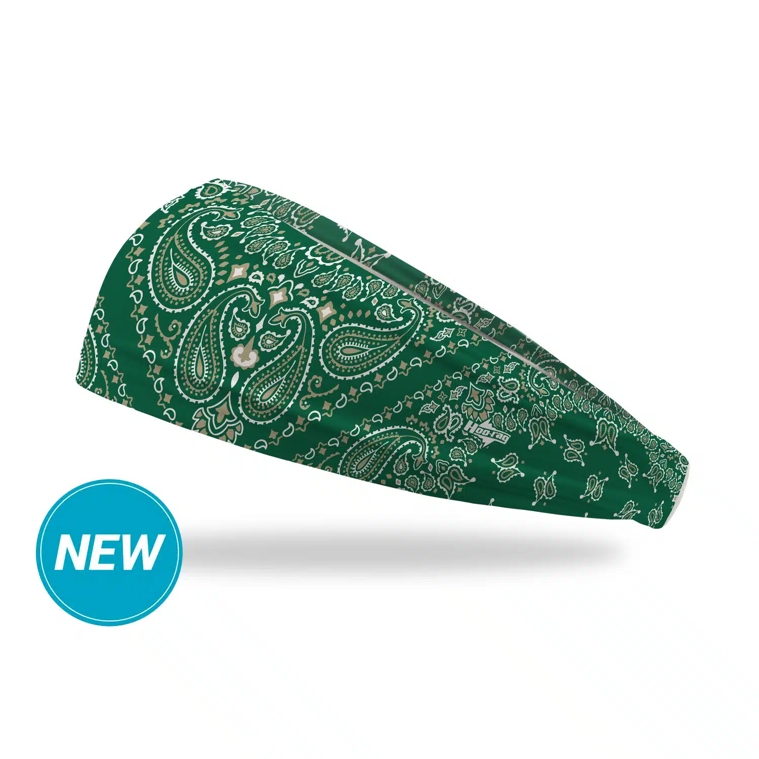 Image of HooLoop Sports Headband | Green and Gold Paisley
