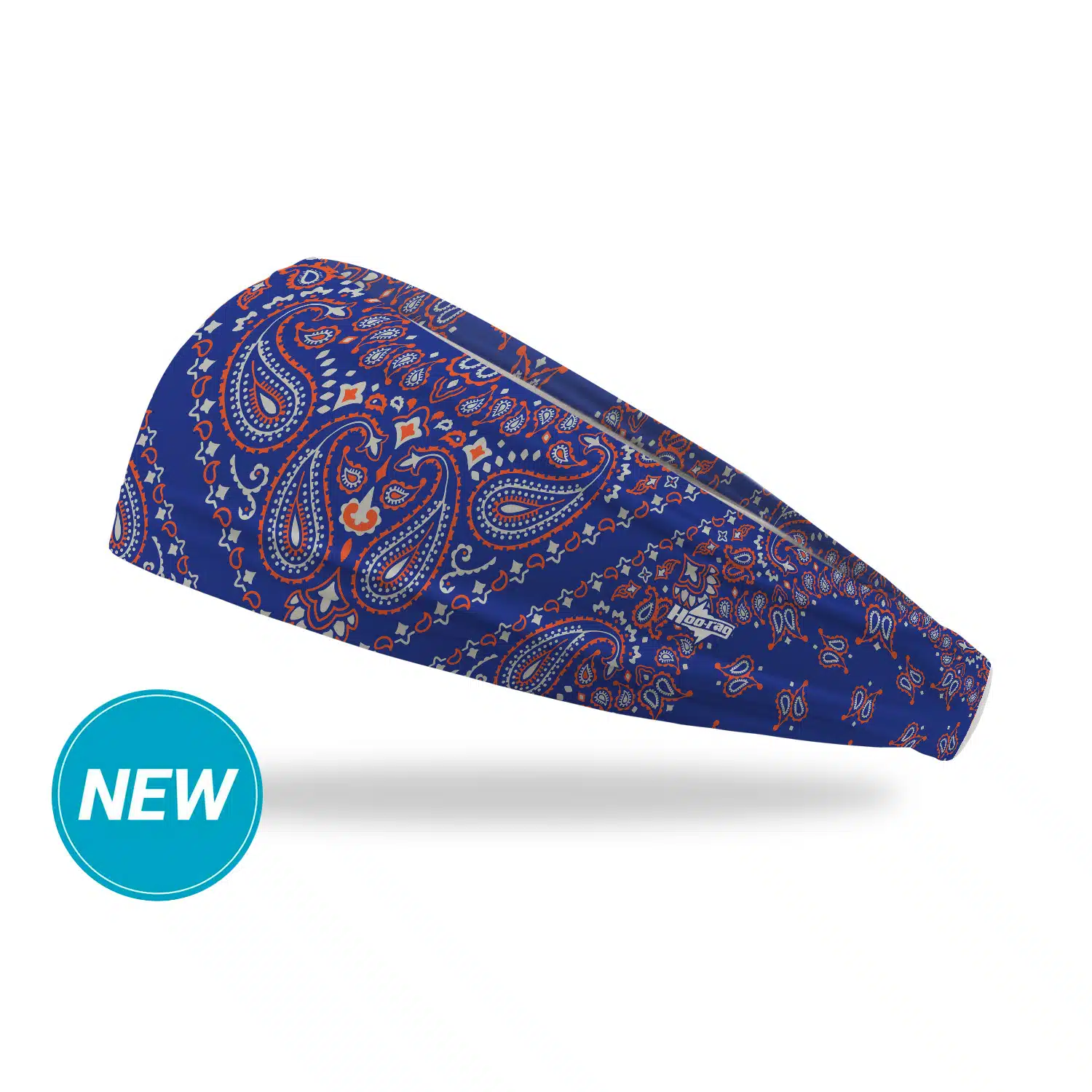 Image of HooLoop Sports Headband | Blue and Orange Paisley