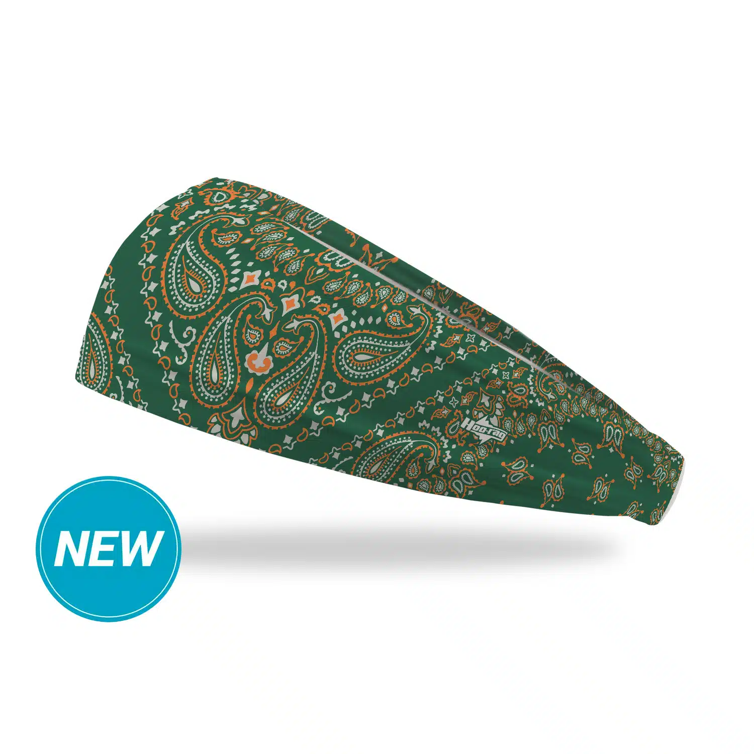 Image of HooLoop Sports Headband | Green and Orange Paisley