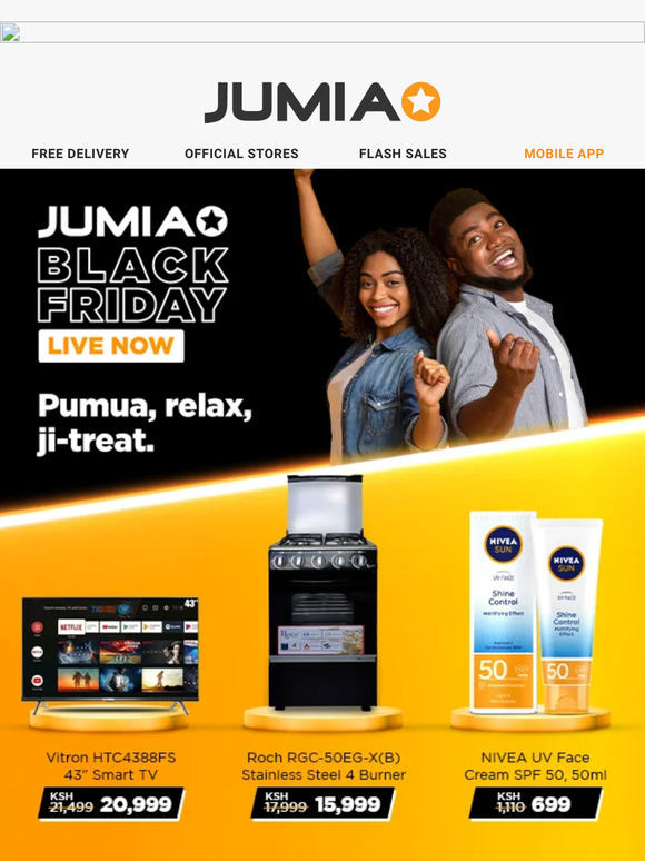 Jumia Black Friday is live!🎉🎊🥳 It's time to Relax & Enjoy crazy discounts!