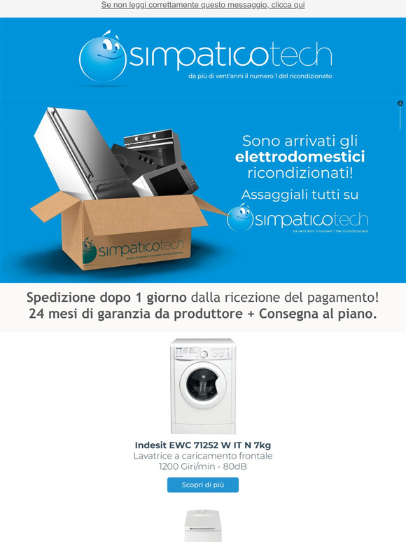 Elettrodomestici ricondizionati con consegna al piano