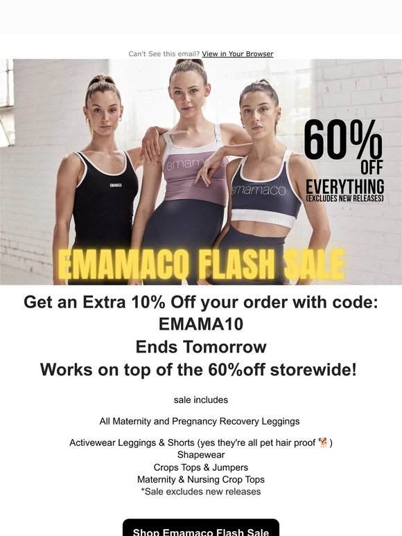 Emamaco: For Every Activewear Purchase We're Donating $1 to the