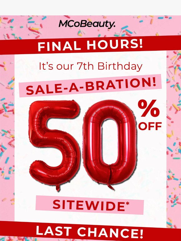 FINAL HOURS: 50% off everything 💸🛍️