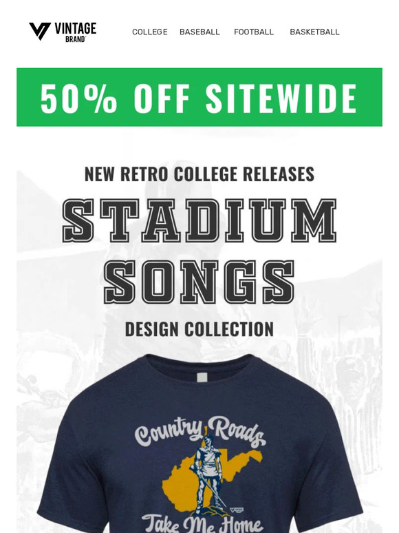 Vintage Brand Now Available! "Football Stadium Songs" Collection Milled