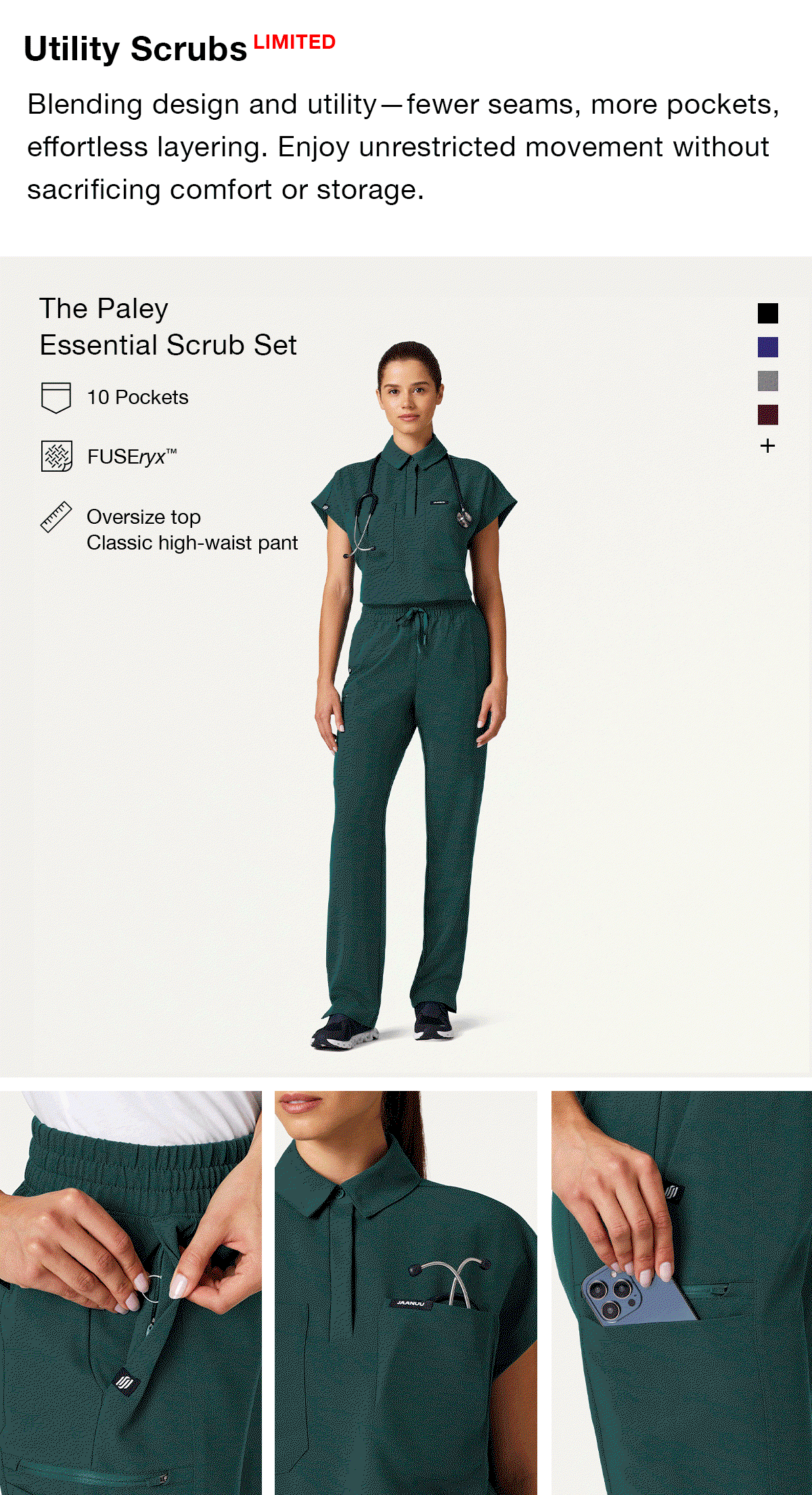 Utility Scrubs [Limited] Blending design and utility—fewer seams, more pockets, effortless layering. Enjoy unrestricted movement without sacrificing comfort or storage.