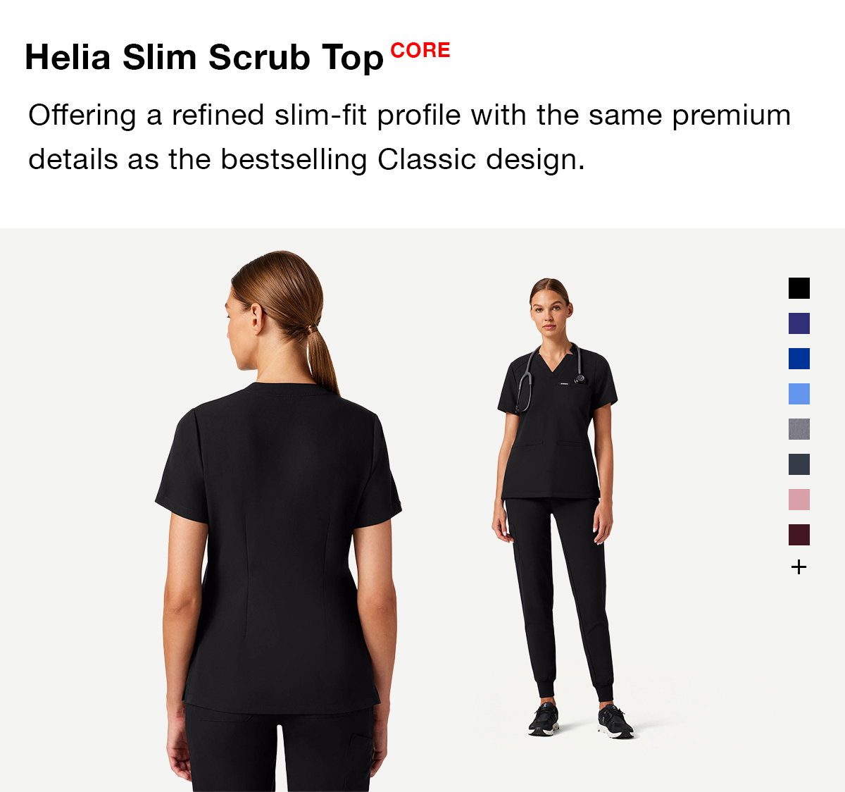 Helia Slim Scrub Top Offering a refined slim-fit profile with the same premium details as the bestselling Classic design. 