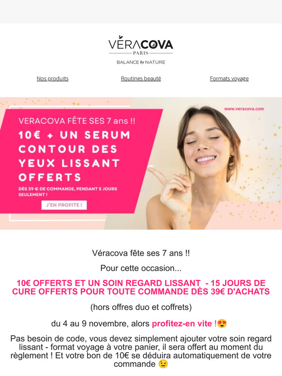 10€ offerts + 1 Sérum contour des yeux lissant – 15 jours de soin !