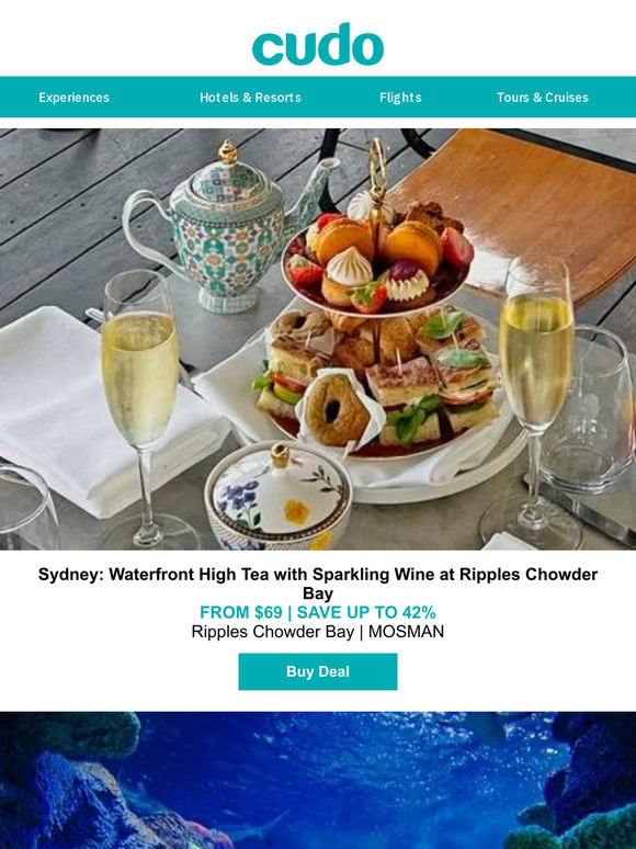 cudo australia Chowder Bay Ripples High Tea w. Sparkling Wine Milled