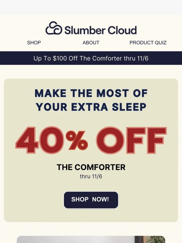 40% Off—The Comforter for Cooler Temps