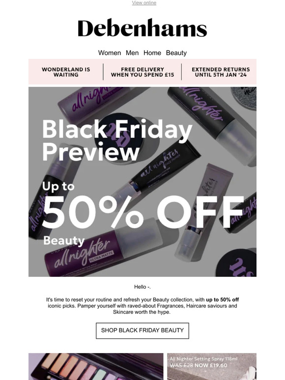 Save up to 50% on bestselling Beauty — + FREE delivery
