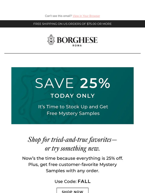Today Only: Save 25% Sitewide