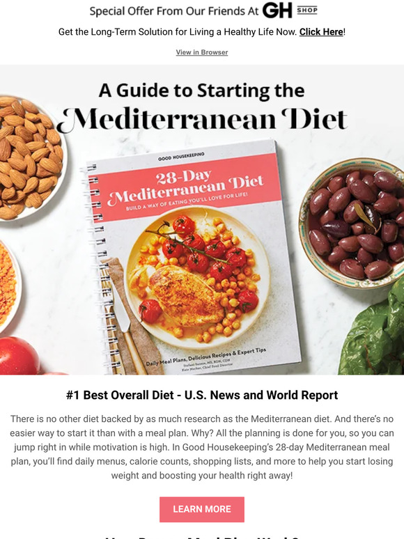 House Beautiful Good Housekeeping's 28Day Mediterranean Diet Is Here