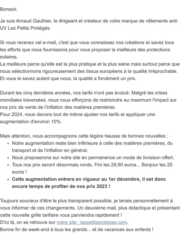Offrir le meilleur, ce n'est pas donné !