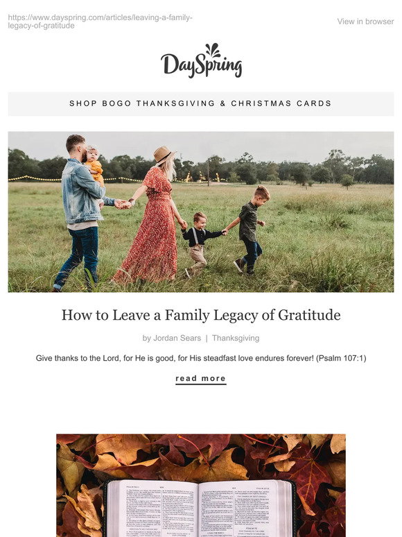 DaySpring How to Leave a Family Legacy of Gratitude Milled
