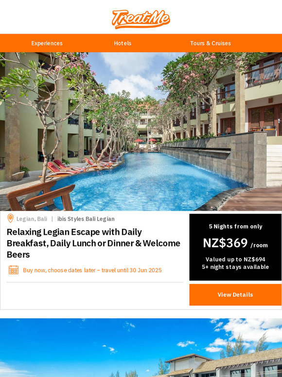 Bali 5 nights from $369! Thats only $37pp/night with Breakfast and more! PLUS Khao Lak, Fiji & Bangkok