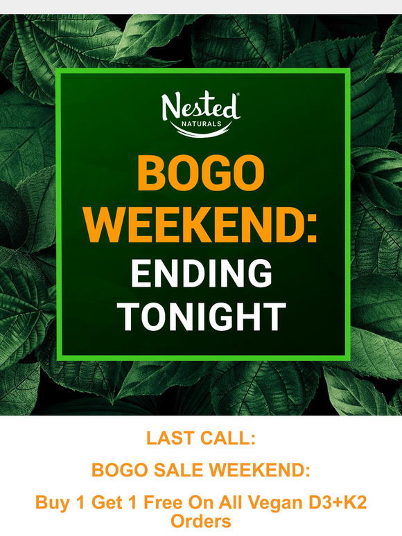 Ending tonight: Buy 1 Get 1 Free Sale