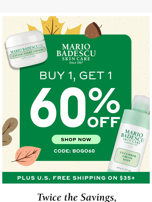 We never do this… Buy 1, Get 1 60% Off