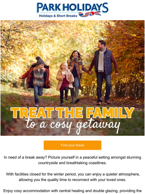 Treat the family to a cosy getaway from just £129