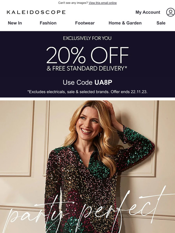 Time to party! Get 20% off & free delivery!