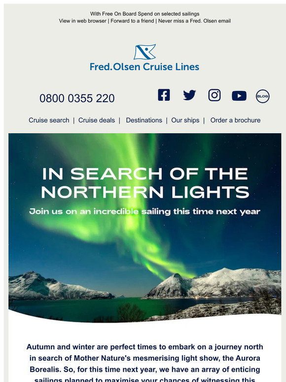 Fred Olsen Cruise Lines Seek out the Northern Lights in 2024 Milled