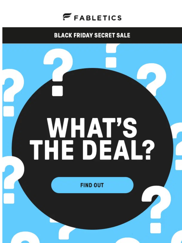 re: Black Friday Secret Sale