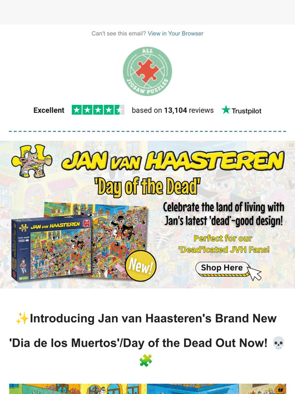 All Jigsaw Puzzles Introducing Jan Van Haasteren's latest puzzle Day of the Dead, Out Now!! 💀