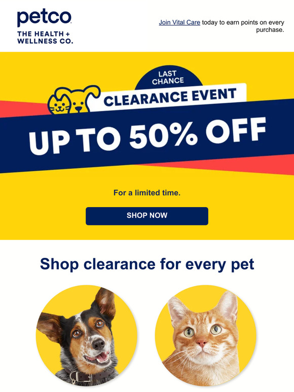 PETCO Hurry! Shop our clearance items before they're gone! Milled