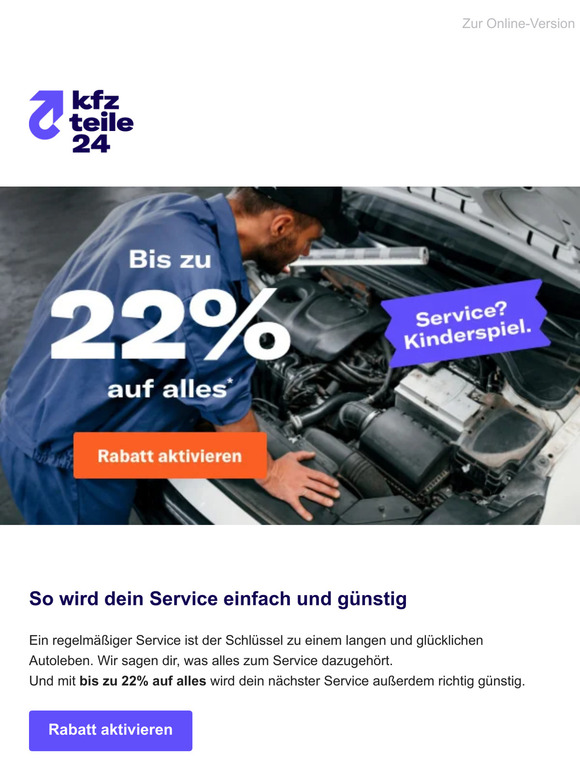 Mach deinen Service – bis zu 22% günstiger