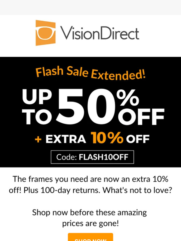 Not happy with 50% off? Get an extra 10%