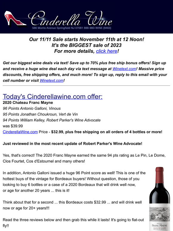 2020 Chateau Franc Mayne (96 VM, 95 VV, 94 WA) Free