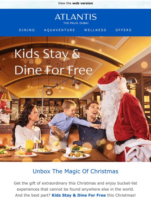 Kids Stay & Dine For Free This Festive Season 🎄