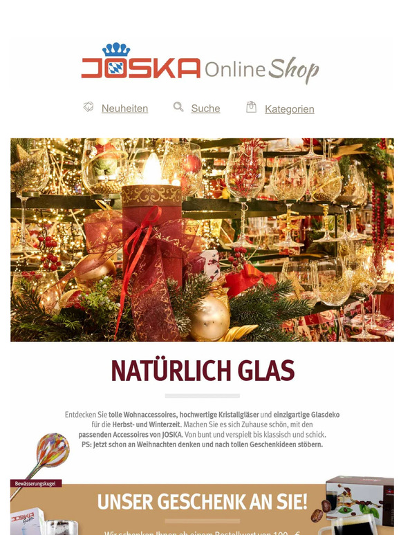 ➜ Glas? Klar! Schönes aus dem Hause JOSKA für Ihre Wohlfühloase Zuhause!