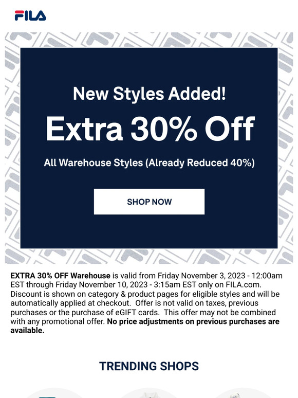 Extra 30% OFF Warehouse Sale is Live!
