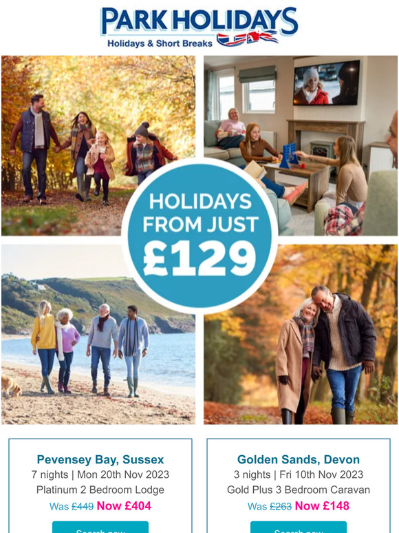 November getaways from just £129