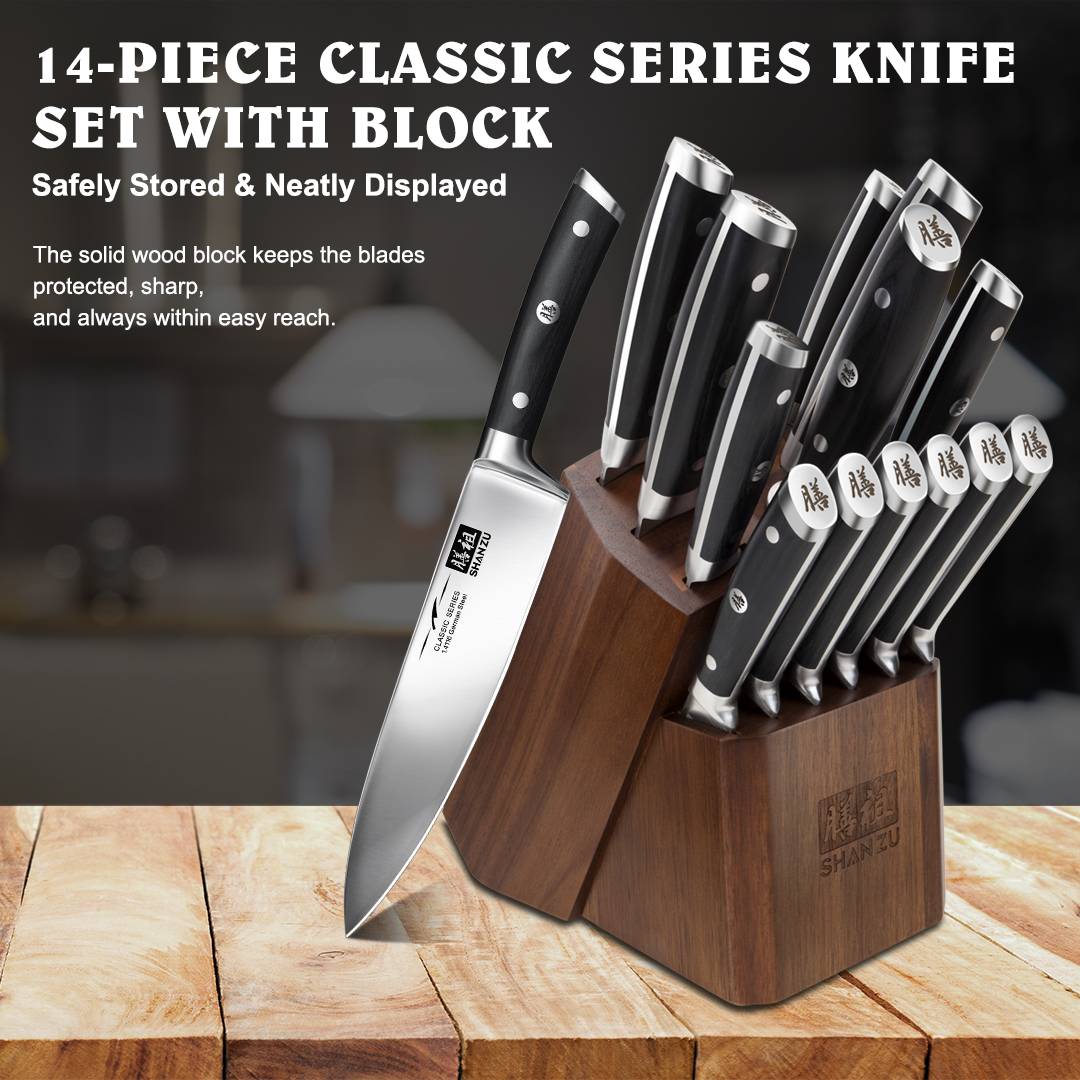 SHAN ZU Couteau de Santoku Damas, Couteau de Cuisine Damas