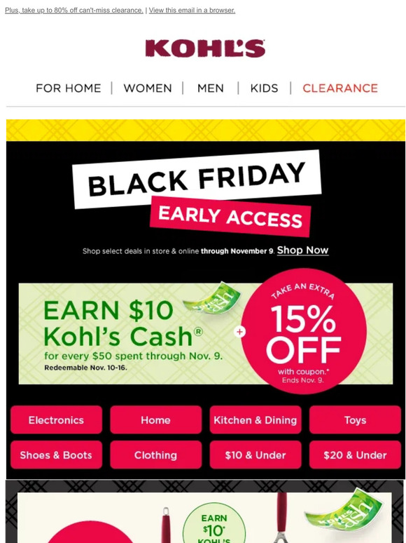 Kohl's Black Friday Early Access 2023 Ad and Deals