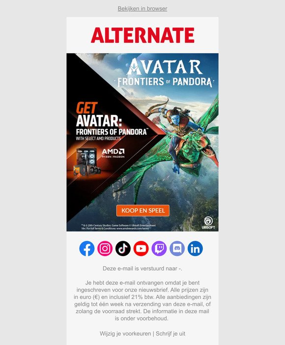 Krijg nu Avatar: Frontiers of Pandora™ bij AMD producten!