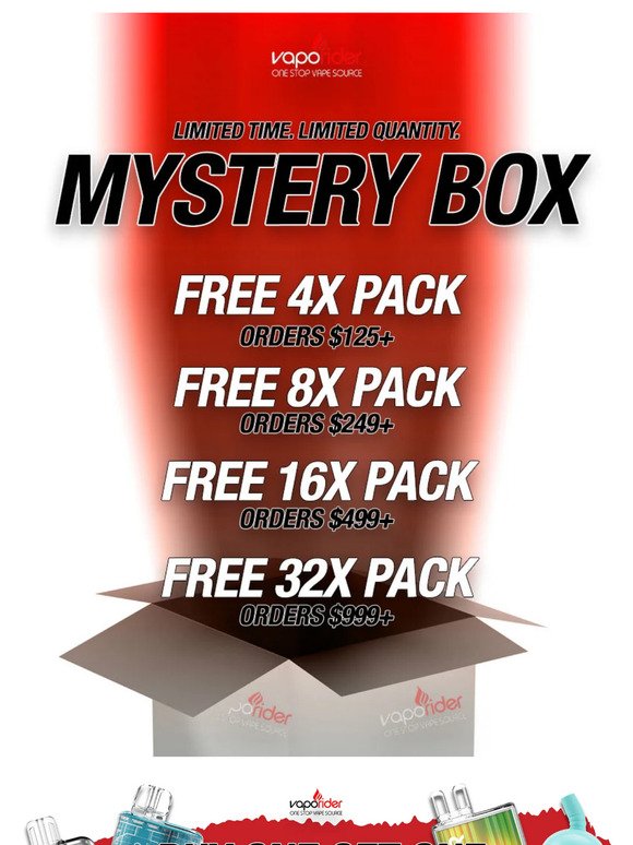 Mystery Box, BOGO, & More Flavors!