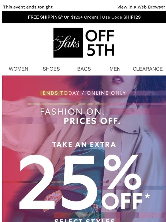 Saks Off 5th to Sell Preowned Items From Rent the Runway