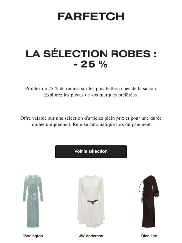 - 25 % sur les plus belles robes de la saison