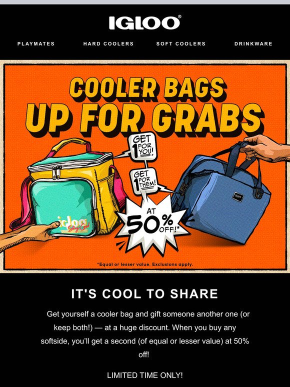 It’s on: 50% off a cooler bag when you buy two!