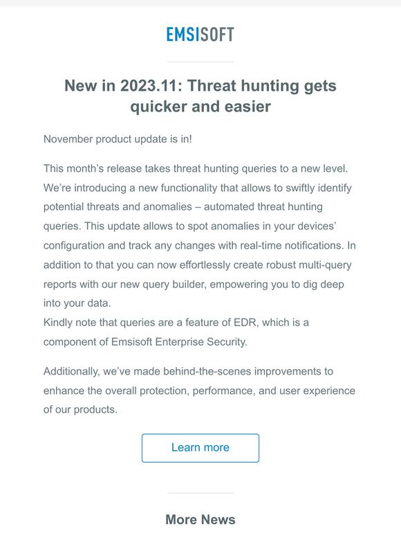 New in 2023.11: Threat hunting gets quicker and easier