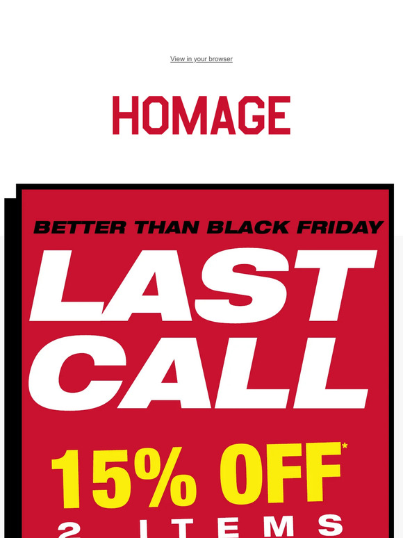 15% Off 2 ⚫ 25% Off 3+ ⚫ ENDS MIDNIGHT