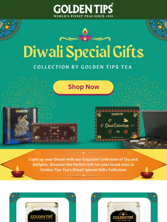 Golden Tips Tea 🌟 Diwali Special Gifts Light Up the Festivities with