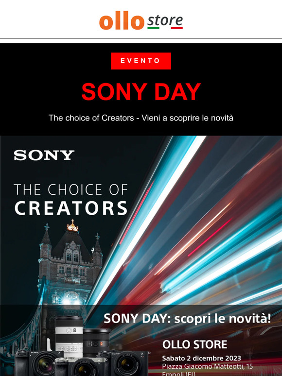 📅 Sony Day in Negozio - Sabato 2 Dicembre